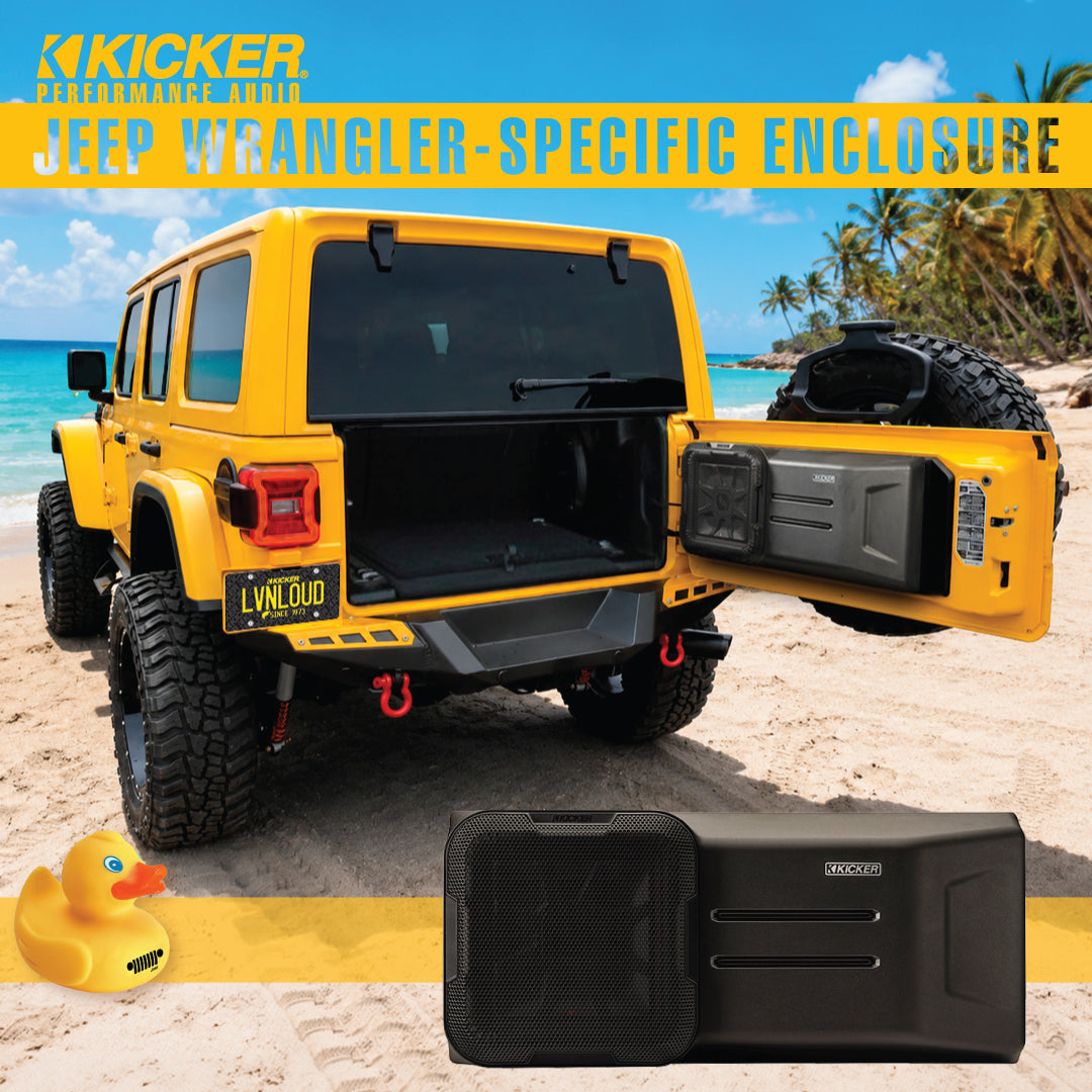 KICKER 51KJPL7T122 Jeep Wrangler Tailgate Subwoofer Enclosure 600W