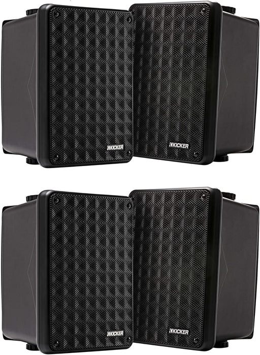 Kicker KB6 Outdoor Indoor Speakers Black 4 pack