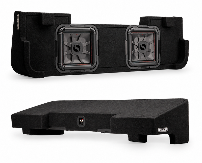 KICKER 51KGM2DL7T122 dual 12-inch L7T subwoofer enclosure for Chevy Silverado and GMC Sierra Crew Cab