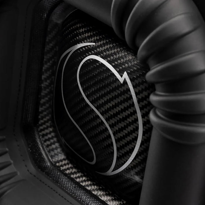 Close-up of the reinforced cone on the Kicker 52L7XS12 SPL subwoofer