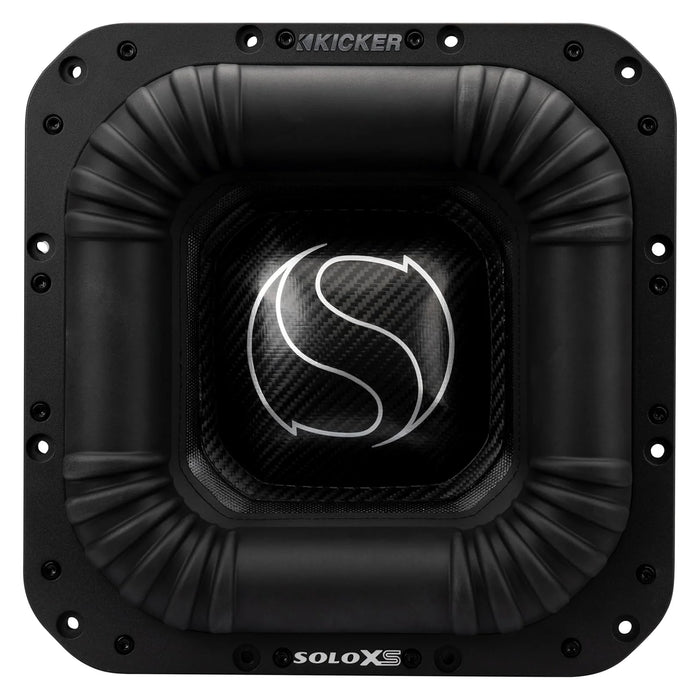 Front view of the Kicker 52L7XS12 SoloX L7XS 12-inch competition SPL subwoofer