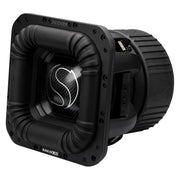 Angled view of the Kicker SoloX L7XS square 12-inch SPL subwoofer