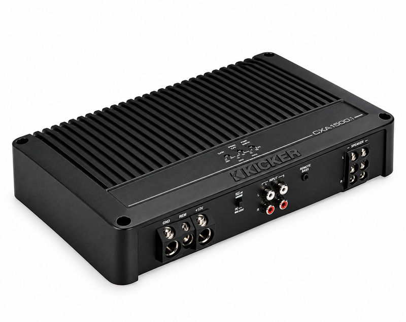 KICKER 53CXA15001 CXA1500.1 1500-watt RMS mono Class-D subwoofer amplifier
