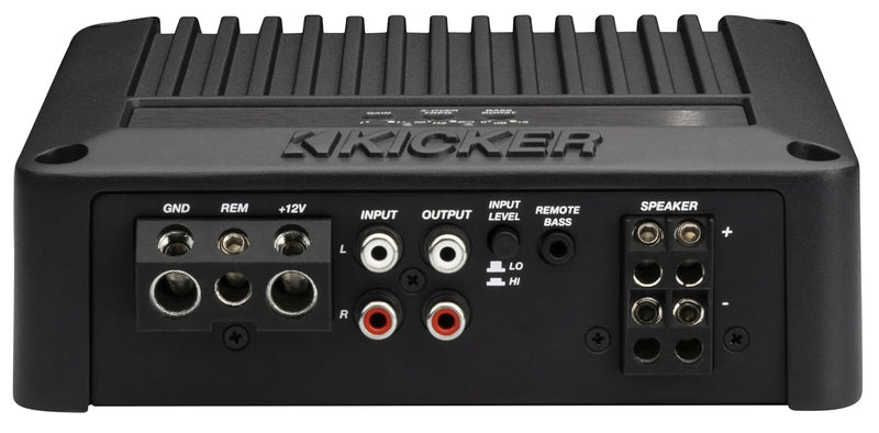 KICKER 53CXA9001 amplifier gain control with Gain-Match LED indicators