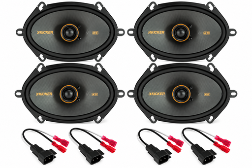 Four KICKER KS 6x8 speakers with plug-and-play harnesses and free koozie for 1999-2014 Ford F150