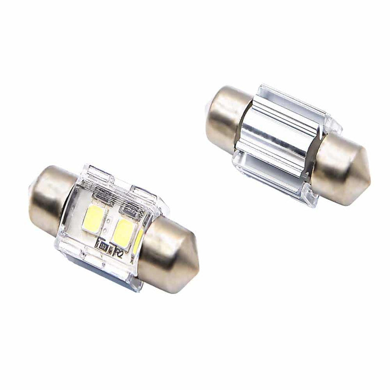 Alt Text: Lucas Lighting L-31MMW 31mm festoon LED bulbs pair