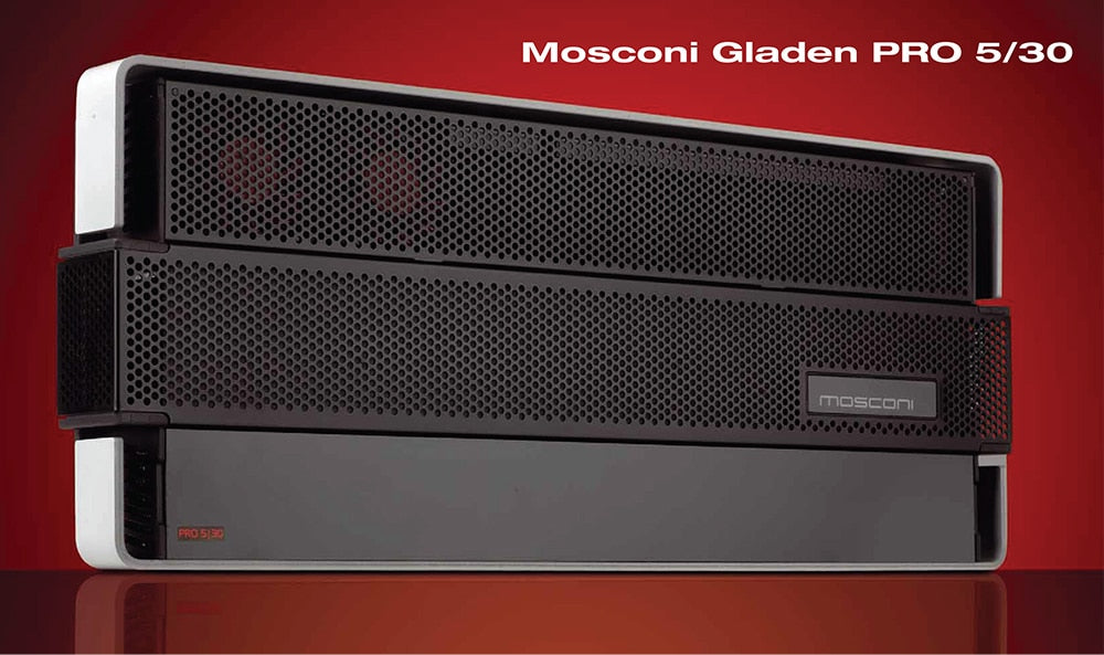 PRO 5|30 Mosconi Gladen Pro Line 5 Channel Class A/B Full Range Amplifier + Class D Sub Output, 2x95W 4 Ohm + 2x185W 4 Ohm, 1x660W 4 Ohm or 1x1030W 2 Ohm, Car Audio Amplifier