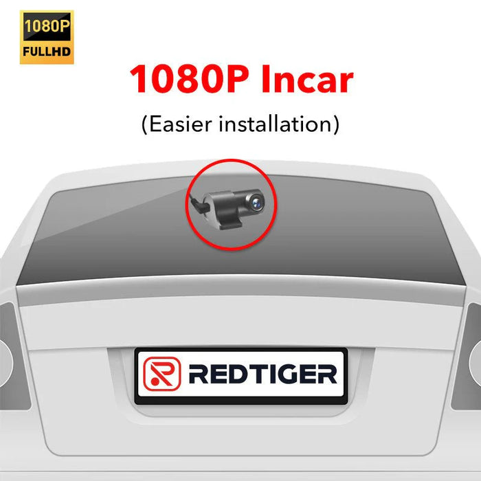 F7NP Redtiger 4K Front + HD Rear Dual Dash Cam Kit App & WiFi Control DVR and Parking Monitoring Camera, 32GB SD Card Included