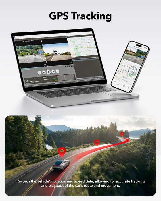 F7NP Redtiger 4K Front + HD Rear Dual Dash Cam Kit App & WiFi Control DVR and Parking Monitoring Camera, 32GB SD Card Included