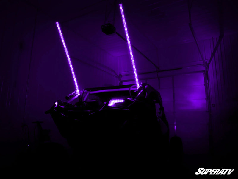 WL-5-001 SuperATV RGB LED 5ft Whip Lights With Bluetooth Controller (Pair)
