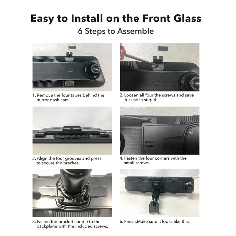 OEMBracket-213 Wolfbox 12" Rear View Mirror Dash Cam OEM Bracket #213, works with G900Pro/G850Pro/G900/G850/G840S/G840H
